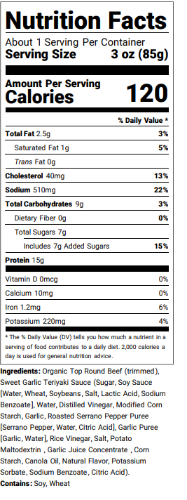 Deek's Garlic Teriyaki
